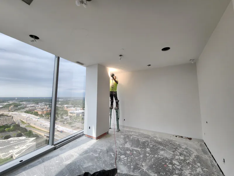 AJ Drywall finishing work on an interior renovation